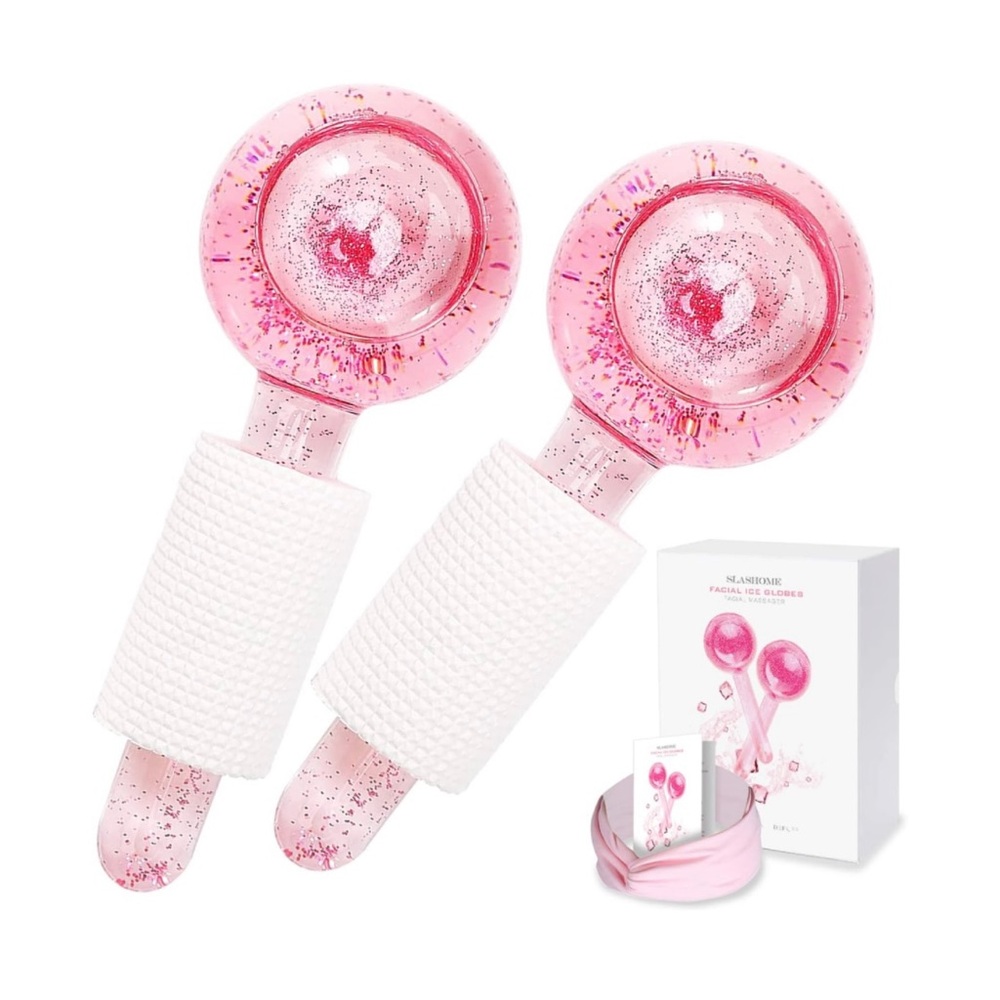 NIB slashome Ice Globes for Facials, Facial Cooling Neck & Eyes with Headband